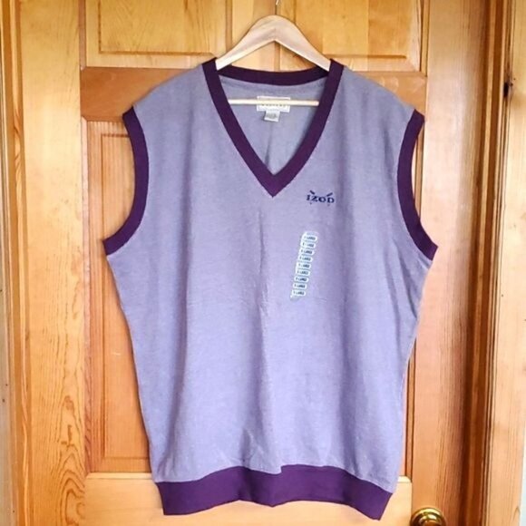 Izod Golf Embroidered Vneck Sz XL Burgandy Vest - Picture 1 of 8